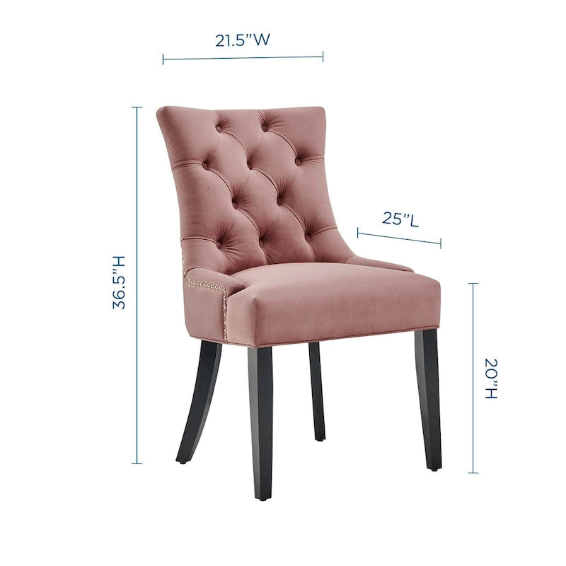 Chaises de salle à manger latérales en velours Silver Orchid (lot de 2)