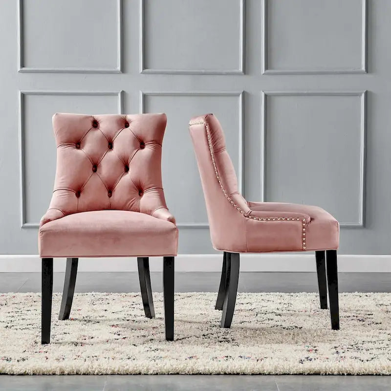 Chaises de salle à manger latérales en velours Silver Orchid (lot de 2)
