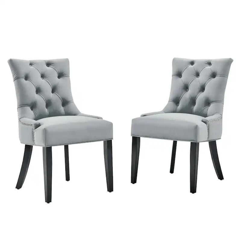 Chaises de salle à manger latérales en velours Silver Orchid (lot de 2)