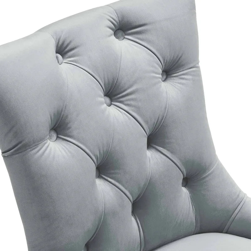 Chaises de salle à manger latérales en velours Silver Orchid (lot de 2)