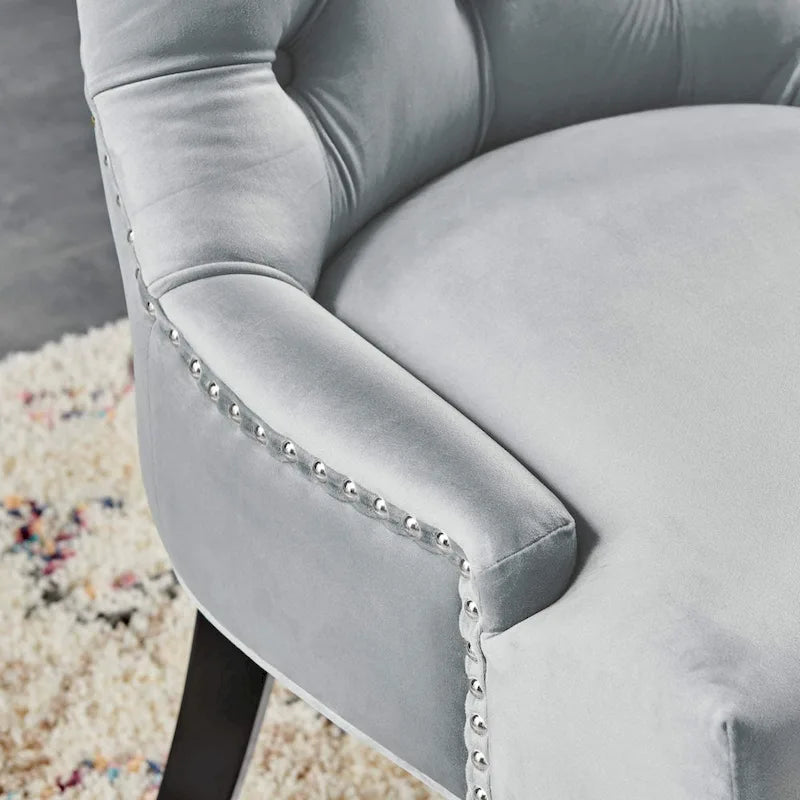 Chaises de salle à manger latérales en velours Silver Orchid (lot de 2)