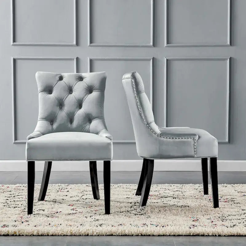 Chaises de salle à manger latérales en velours Silver Orchid (lot de 2)