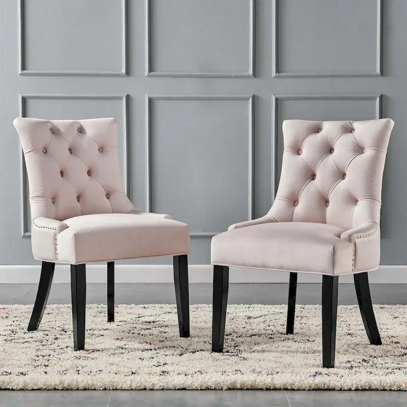 Chaises de salle à manger latérales en velours Silver Orchid (lot de 2)