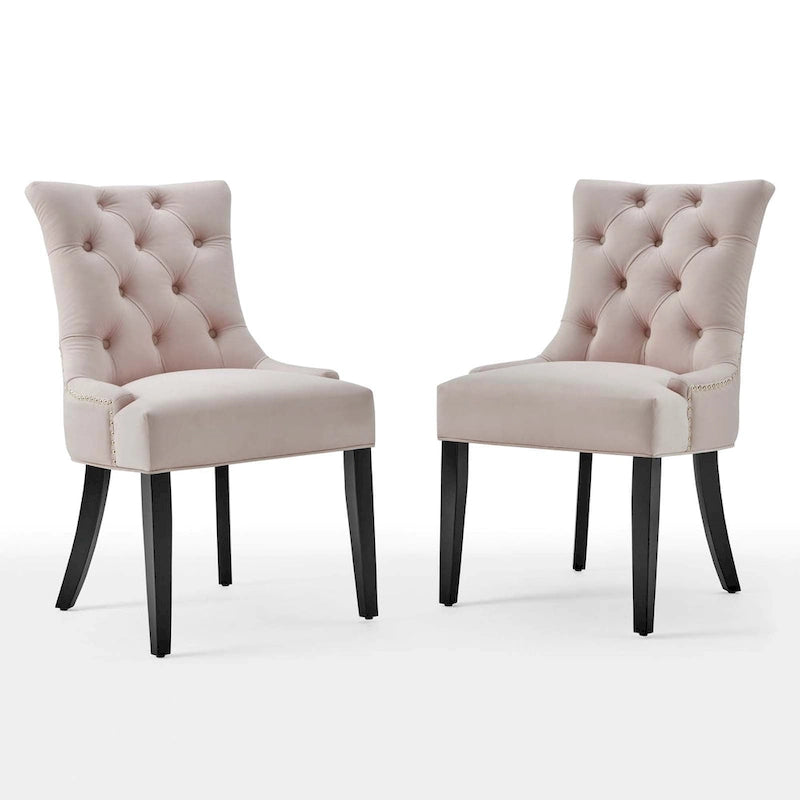 Chaises de salle à manger latérales en velours Silver Orchid (lot de 2)