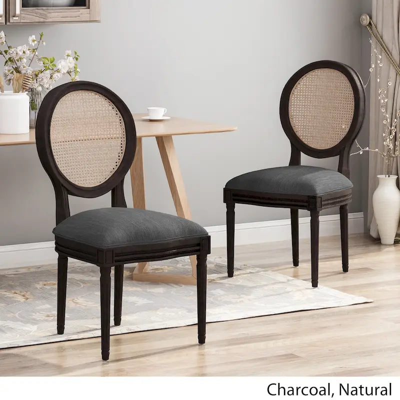 Chaises de salle à manger en bois avec coussins (Lot de 2)