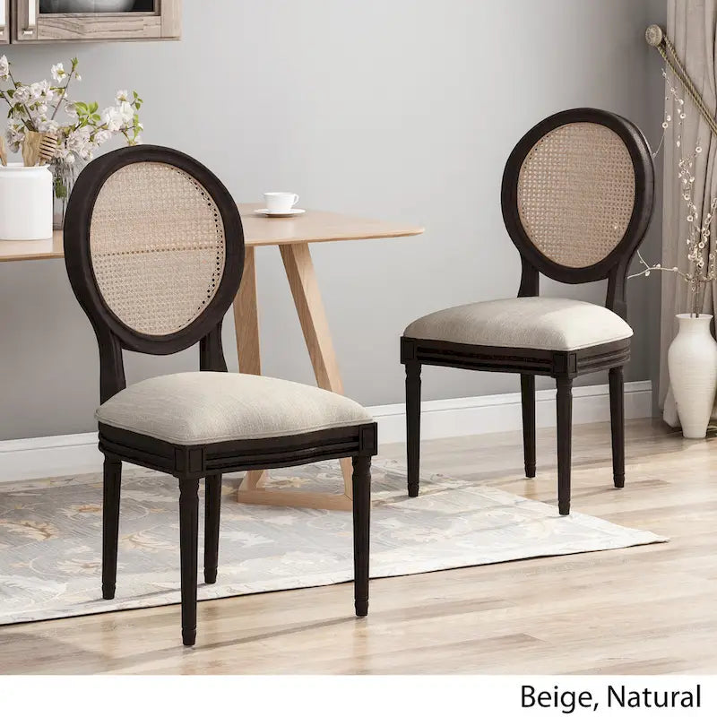 Chaises de salle à manger en bois avec coussins (Lot de 2)