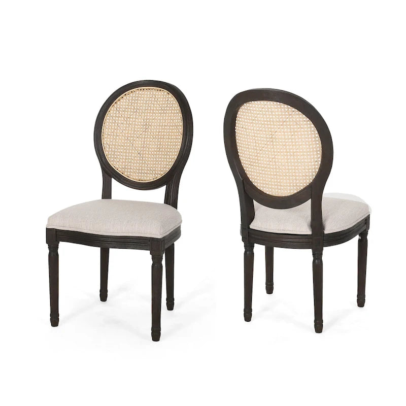 Chaises de salle à manger en bois avec coussins (Lot de 2)