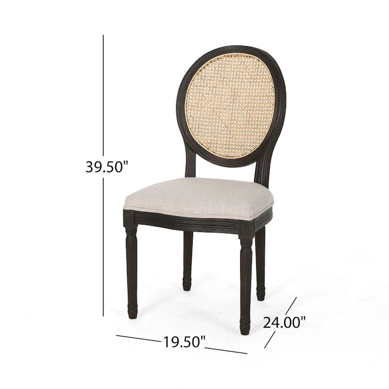 Chaises de salle à manger en bois avec coussins (Lot de 2)
