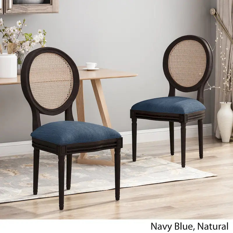 Chaises de salle à manger en bois avec coussins (Lot de 2)