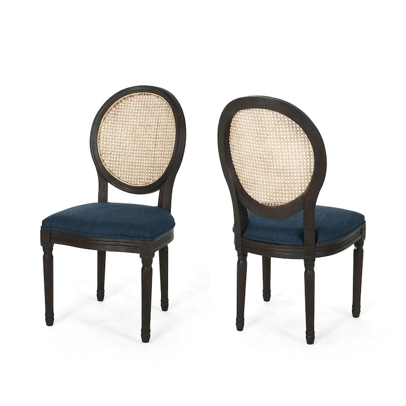 Chaises de salle à manger en bois avec coussins (Lot de 2)