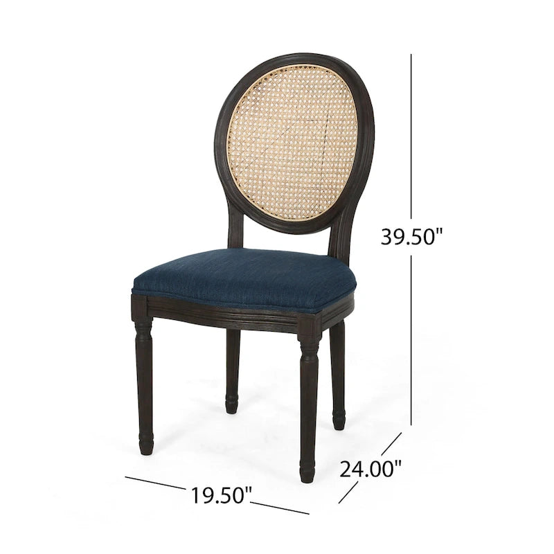 Chaises de salle à manger en bois avec coussins (Lot de 2)
