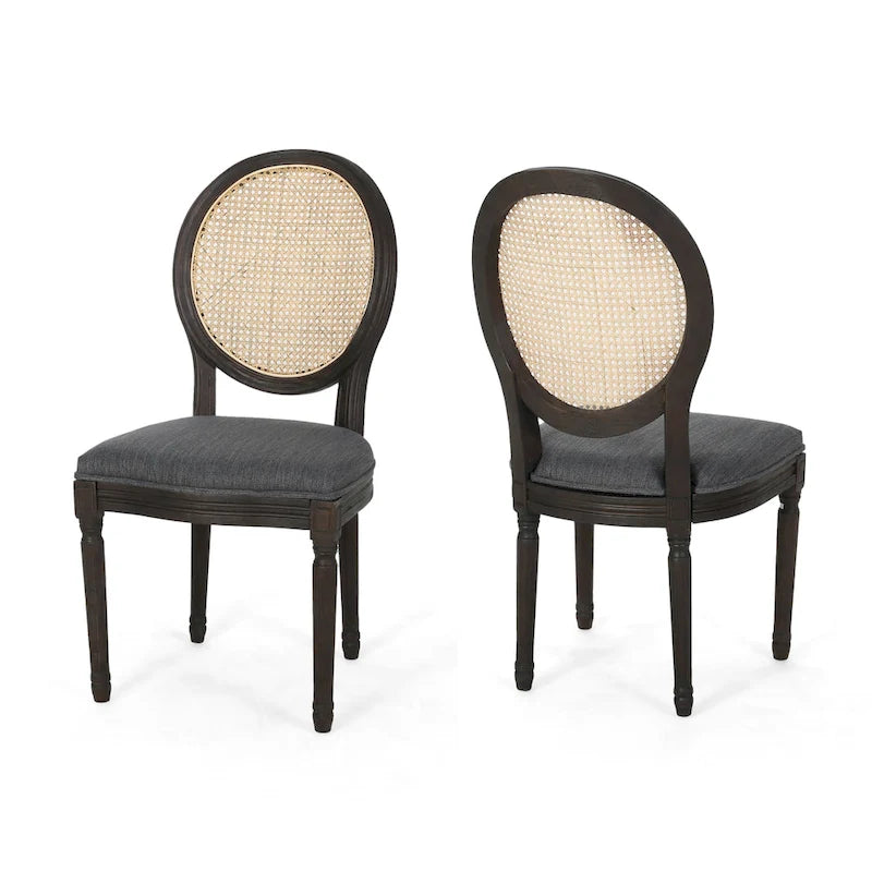 Chaises de salle à manger en bois avec coussins (Lot de 2)