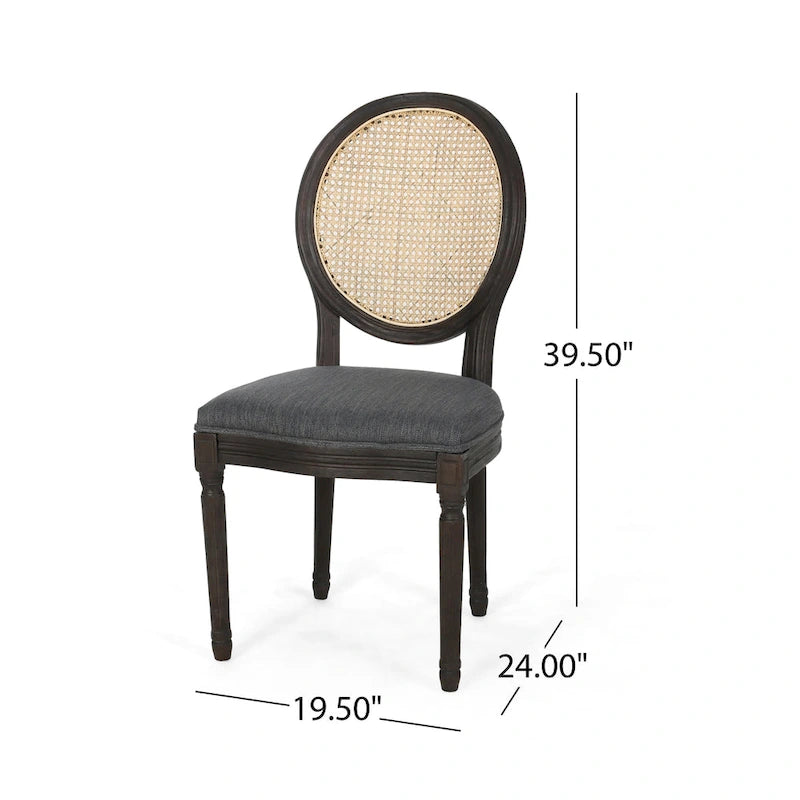 Chaises de salle à manger en bois avec coussins (Lot de 2)
