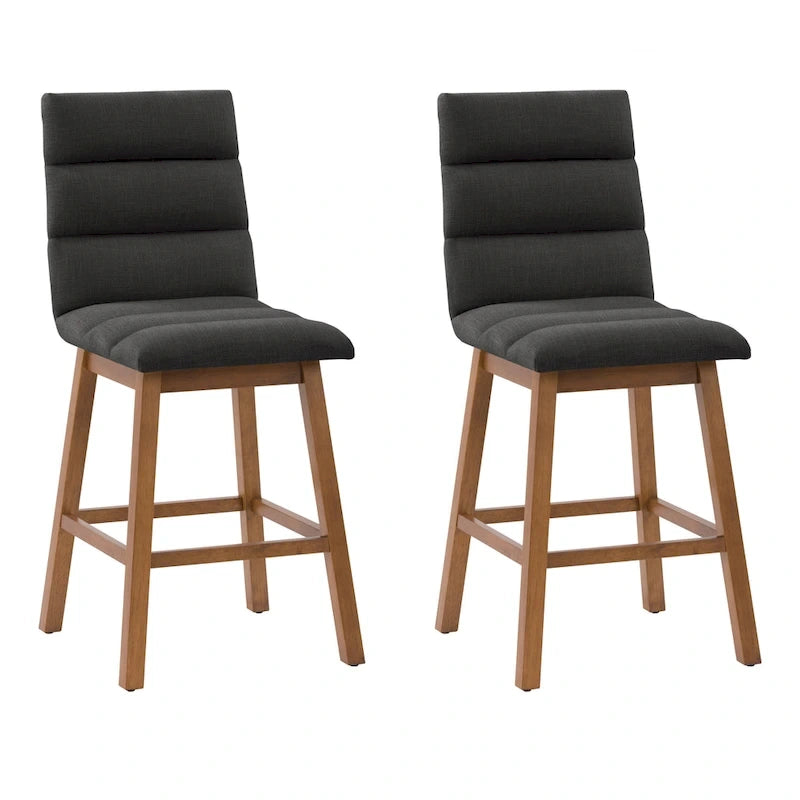 Tabourets de bar rembourrés hauteur comptoir, lot de 2