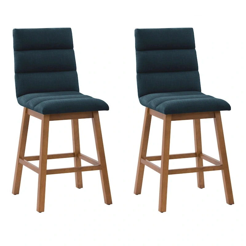 Tabourets de bar rembourrés hauteur comptoir, lot de 2