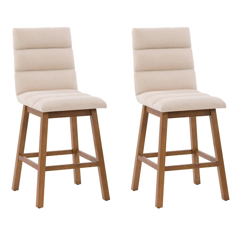 Tabourets de bar rembourrés hauteur comptoir, lot de 2