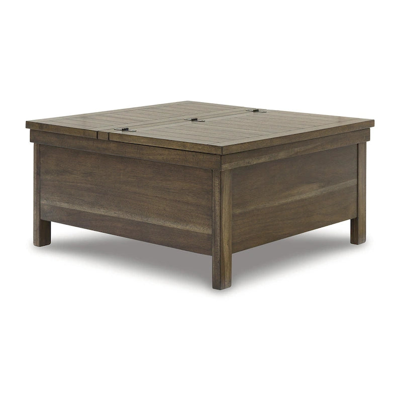 Table basse relevable marron – 91,4 cm L x 91,4 cm P x 45,7 cm H
