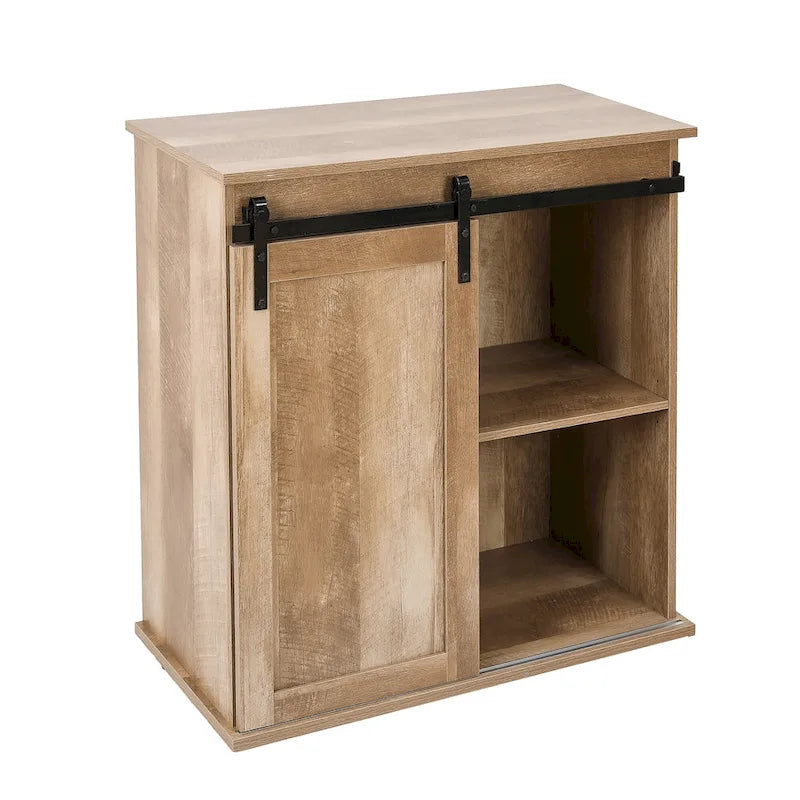 Meuble à vin et de rangement en bois manufacturé, finition chêne naturel
