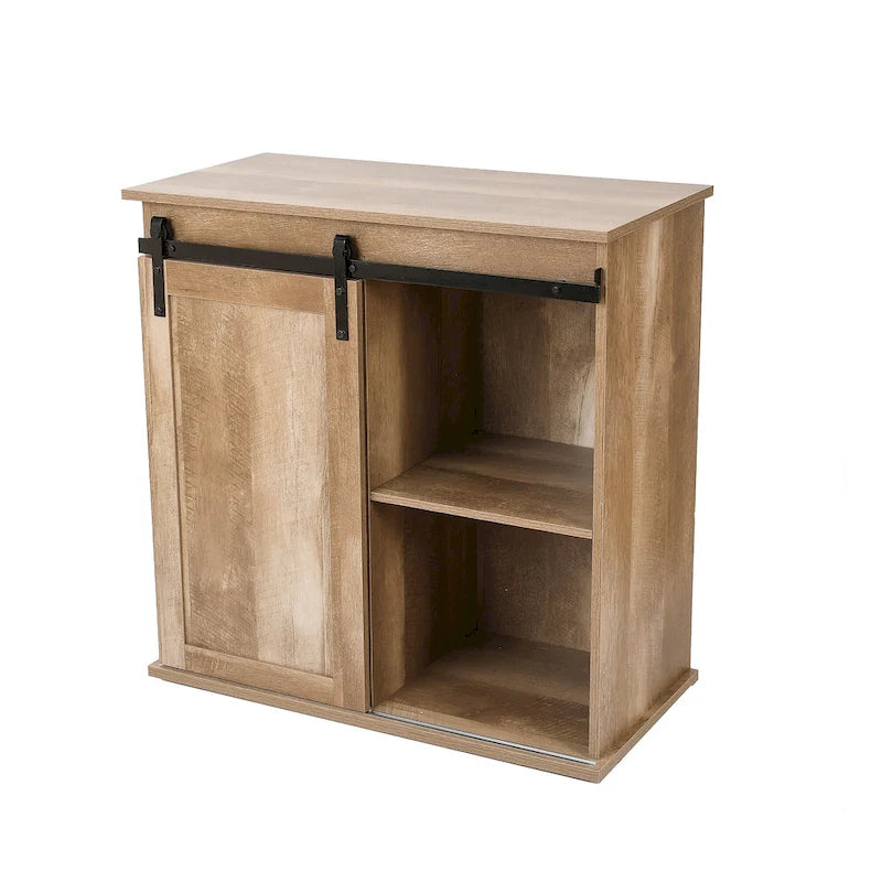 Meuble à vin et de rangement en bois manufacturé, finition chêne naturel