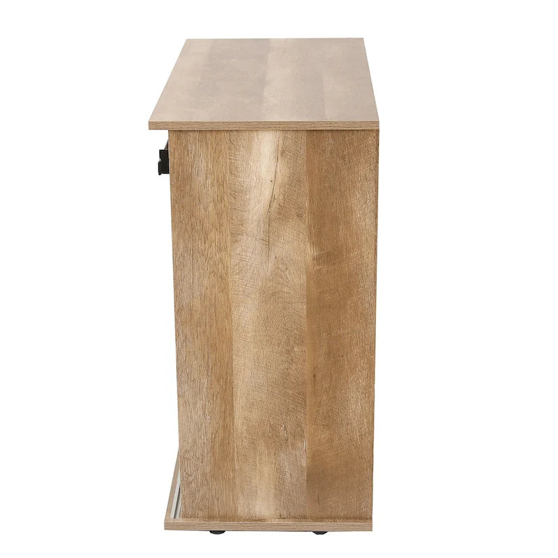 Meuble à vin et de rangement en bois manufacturé, finition chêne naturel