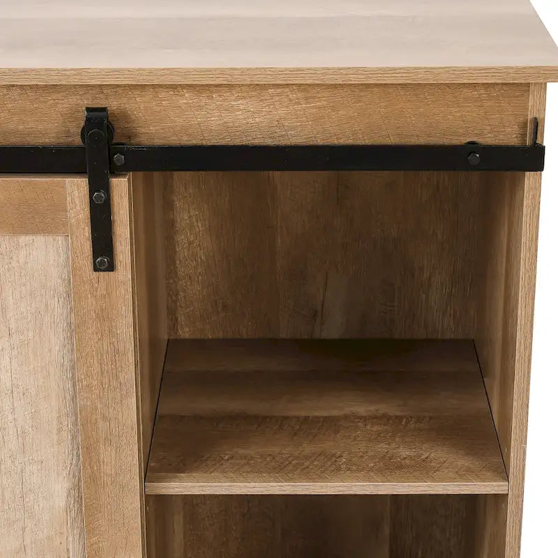 Meuble à vin et de rangement en bois manufacturé, finition chêne naturel