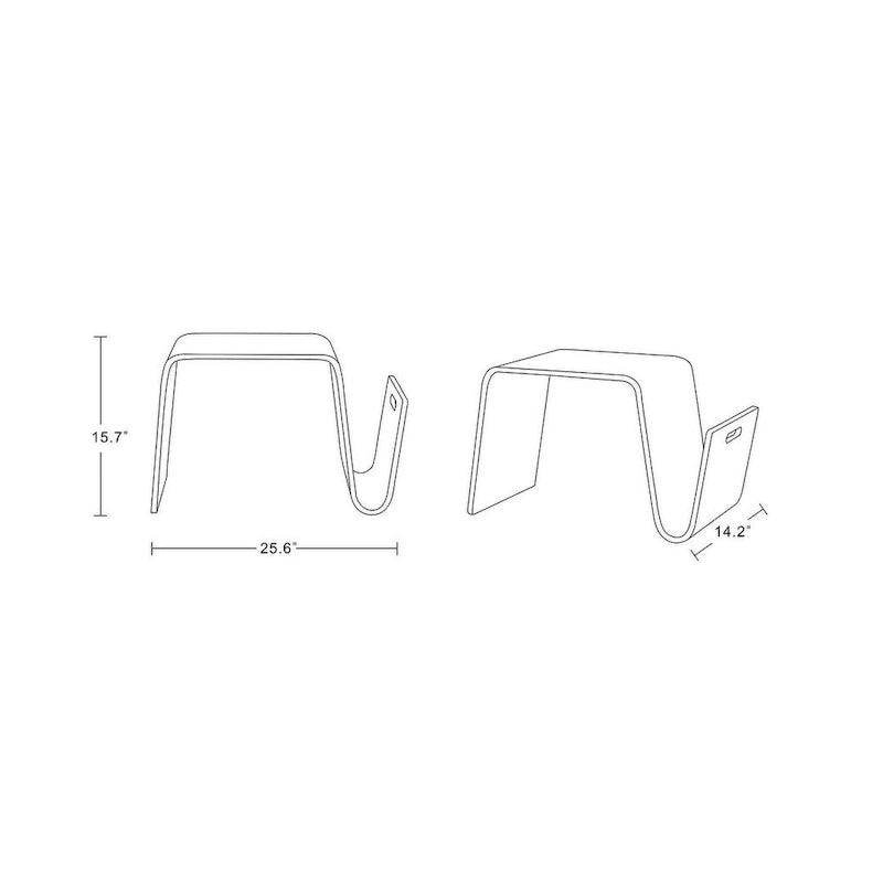 Table d'appoint rectangulaire de 25,6 po
