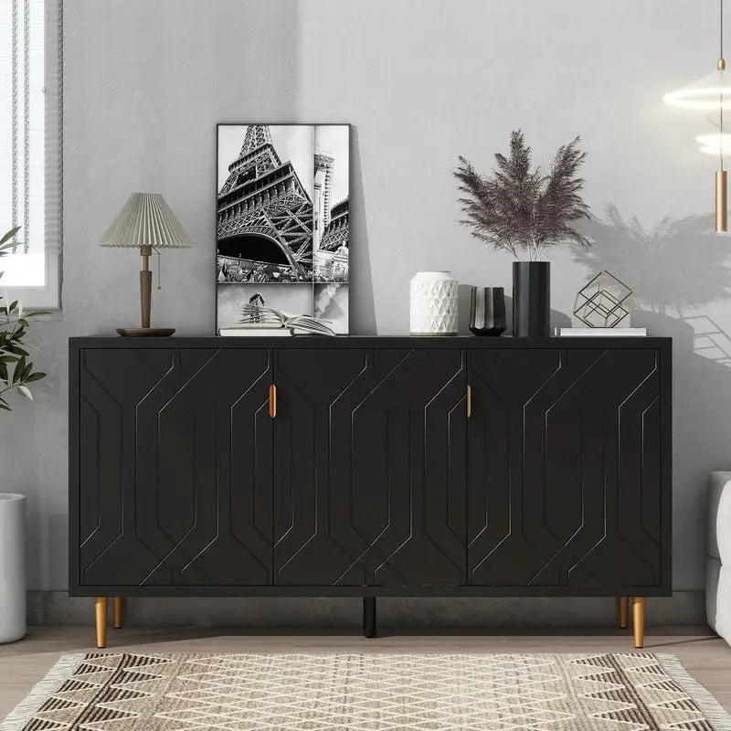 Console de 70 pouces de large avec étagères réglables