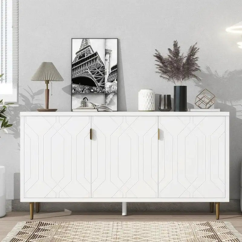 Console de 70 pouces de large avec étagères réglables