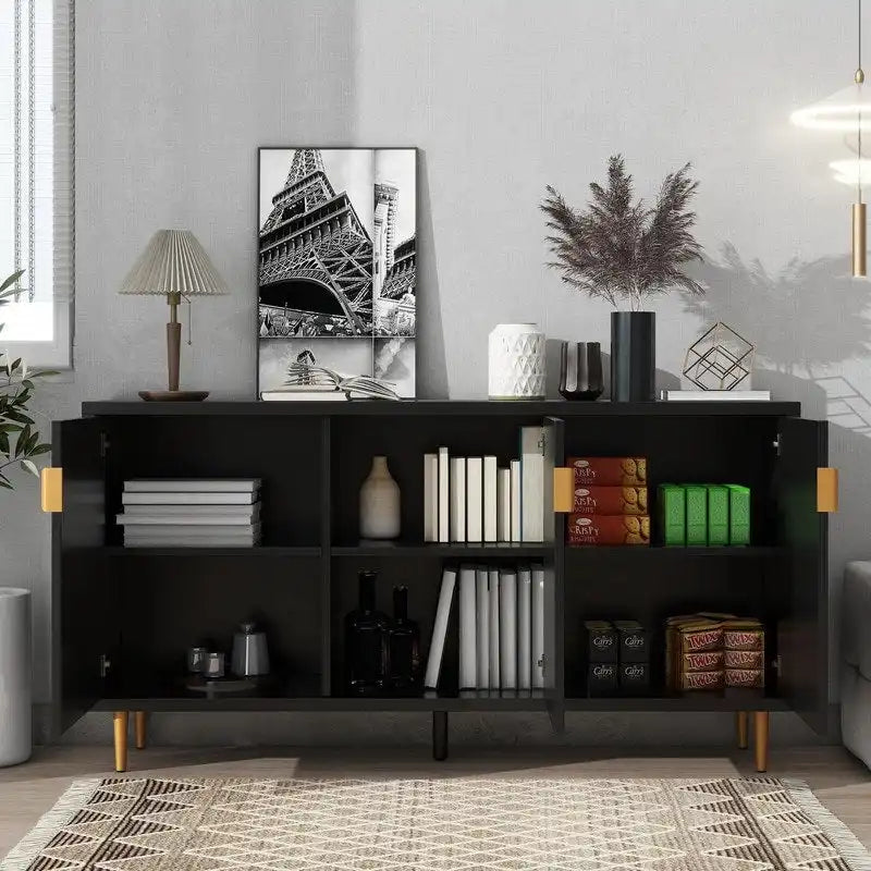 Console de 70 pouces de large avec étagères réglables