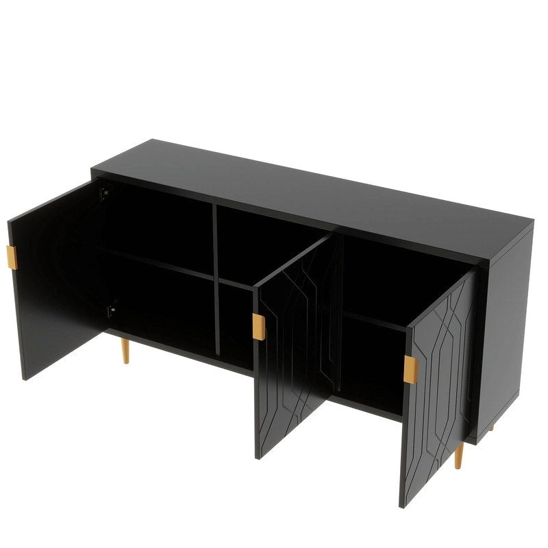 Console de 70 pouces de large avec étagères réglables