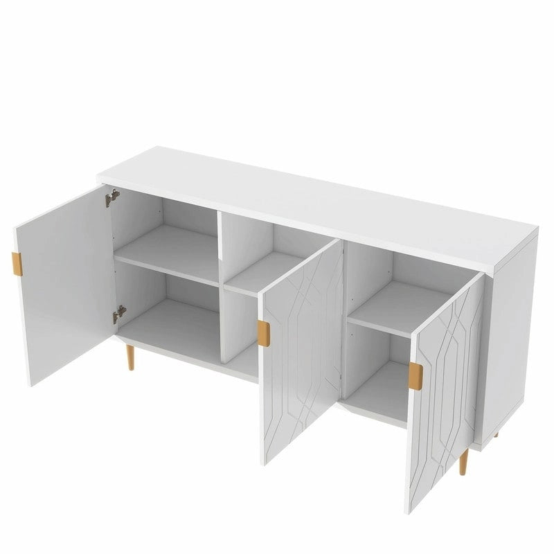 Console de 70 pouces de large avec étagères réglables