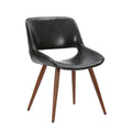 Chaise de salle à manger en similicuir style Mid-Century avec pieds en métal