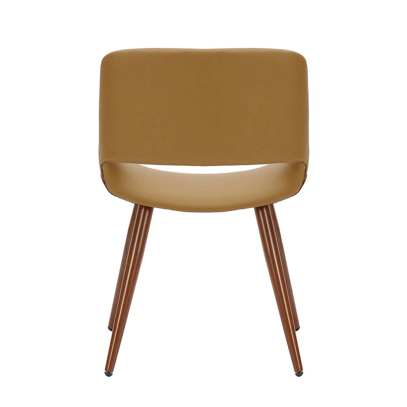 Chaise de salle à manger en similicuir style Mid-Century avec pieds en métal