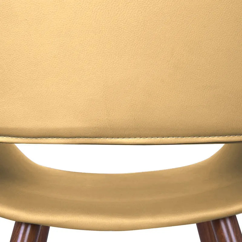 Chaise de salle à manger en similicuir style Mid-Century avec pieds en métal