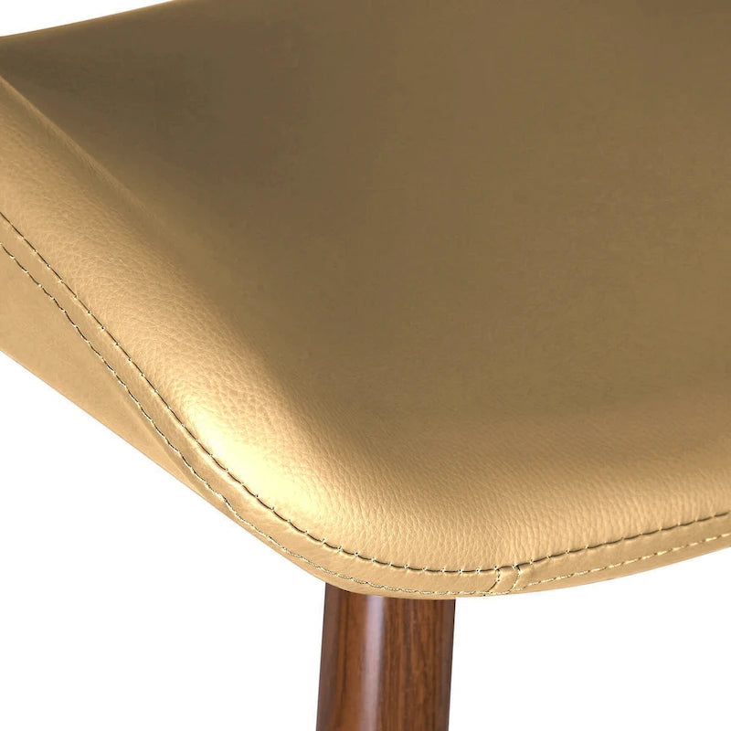 Chaise de salle à manger en similicuir style Mid-Century avec pieds en métal