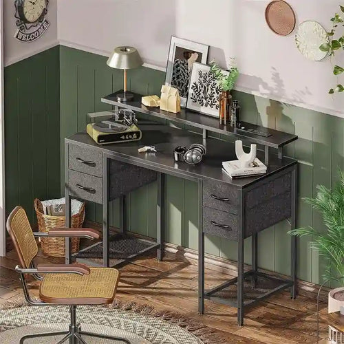 Bureau informatique de 119 cm avec 4 tiroirs