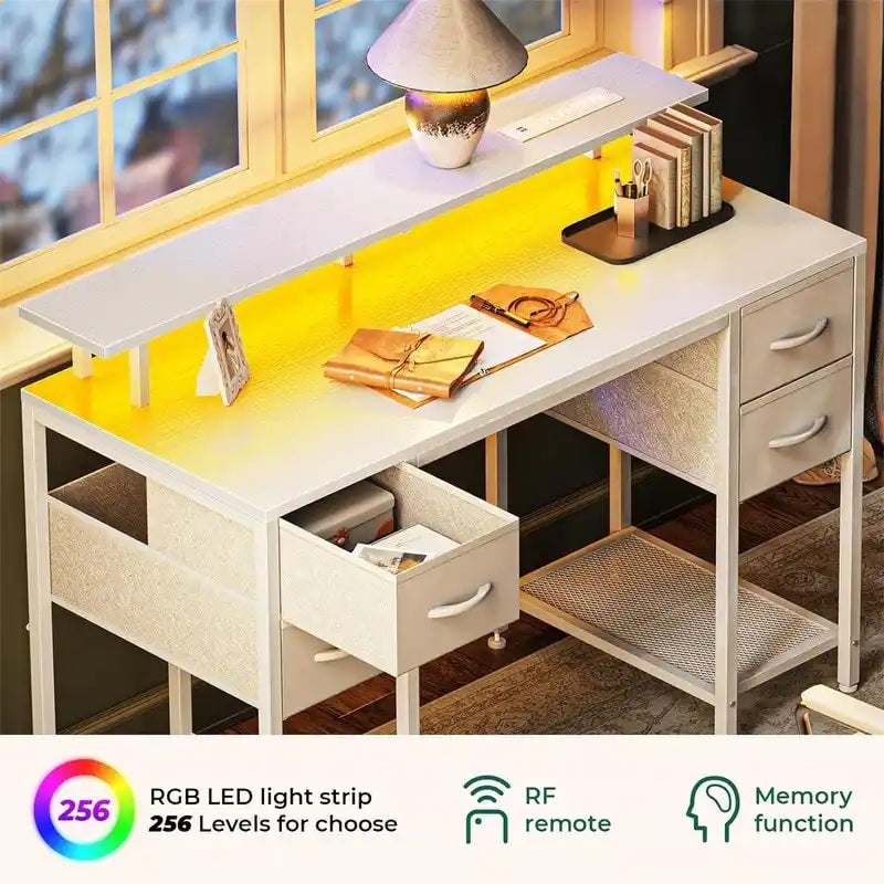 Bureau informatique de 119 cm avec 4 tiroirs