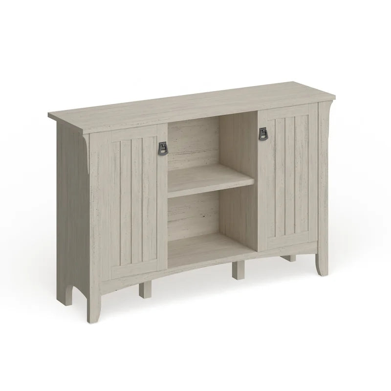 Meuble de rangement blanc antique avec portes - 46.22L x 12.76W x 29.96H - 46.22L x 12.76W x 29.96H