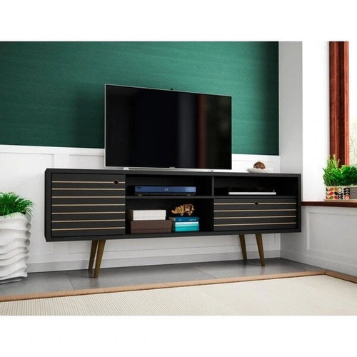 Meuble TV 4 étagères style moderne du milieu du siècle, 180 cm