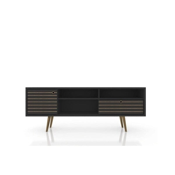 Meuble TV 4 étagères style moderne du milieu du siècle, 180 cm