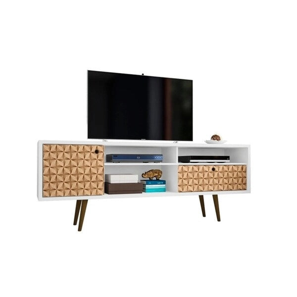 Meuble TV 4 étagères style moderne du milieu du siècle, 180 cm