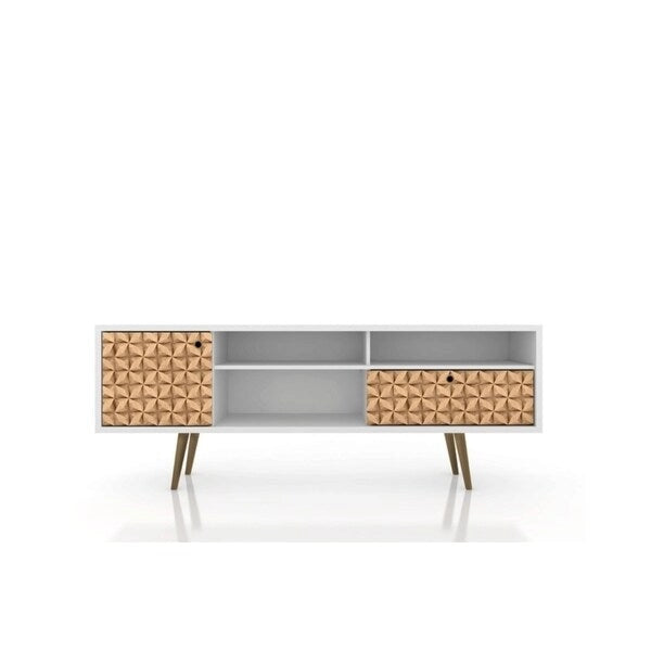 Meuble TV 4 étagères style moderne du milieu du siècle, 180 cm