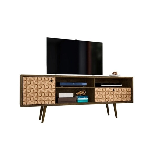 Meuble TV 4 étagères style moderne du milieu du siècle, 180 cm