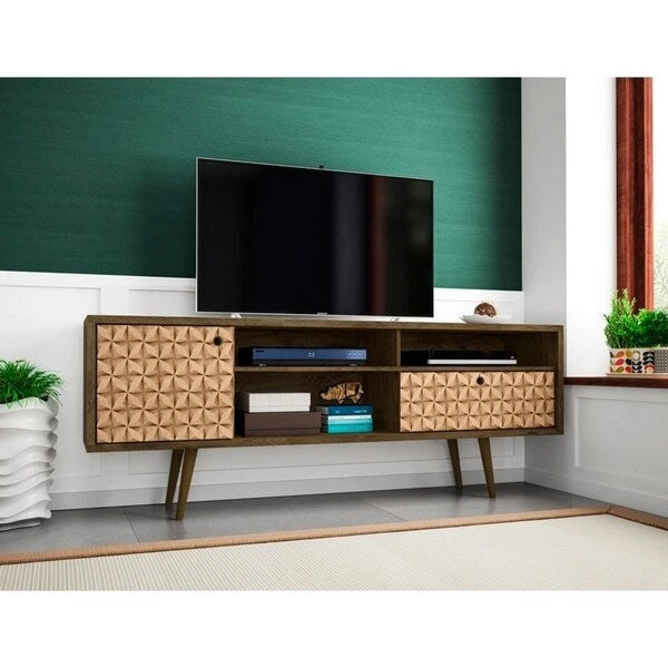 Meuble TV 4 étagères style moderne du milieu du siècle, 180 cm