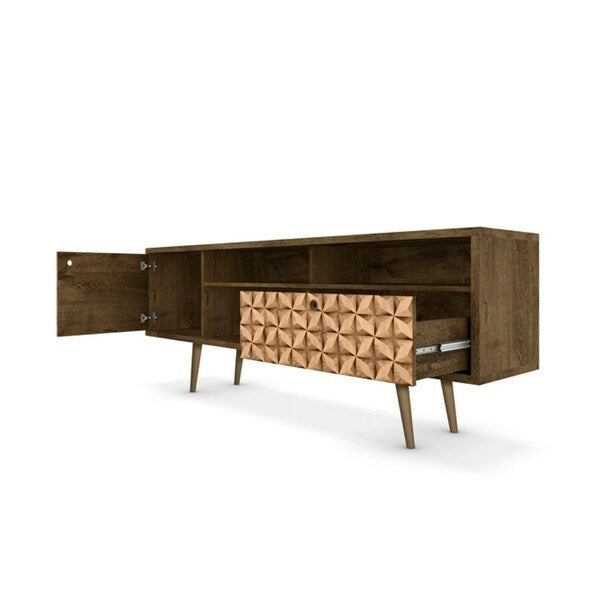 Meuble TV 4 étagères style moderne du milieu du siècle, 180 cm