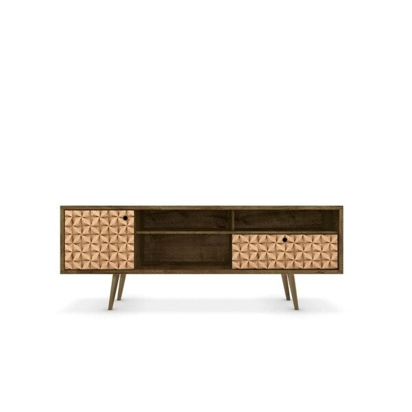 Meuble TV 4 étagères style moderne du milieu du siècle, 180 cm
