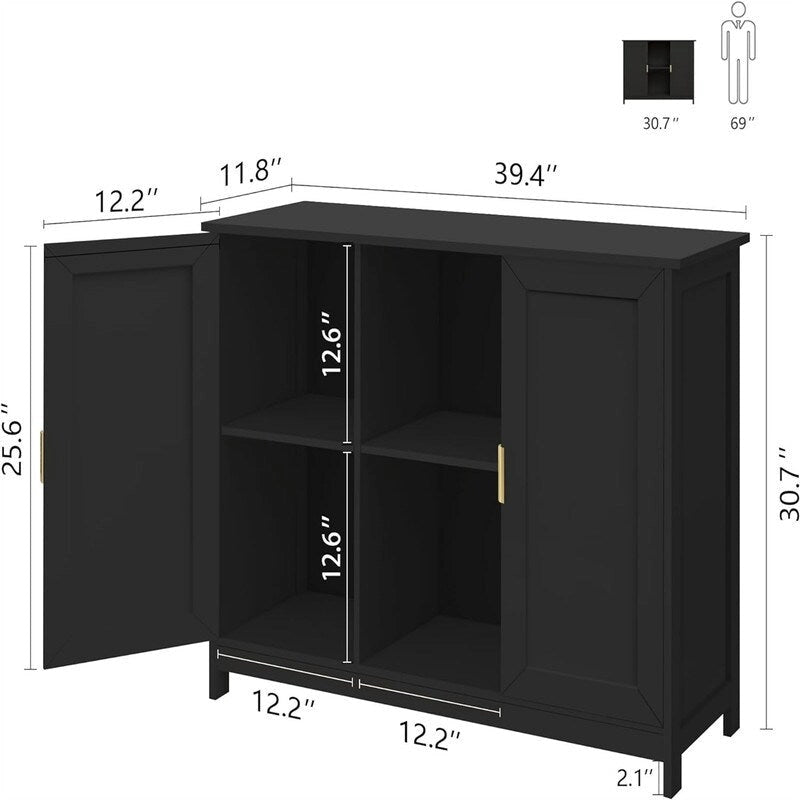 Buffet de rangement en bois pour bar à café - 11.8P x 39.4L x 30.7H