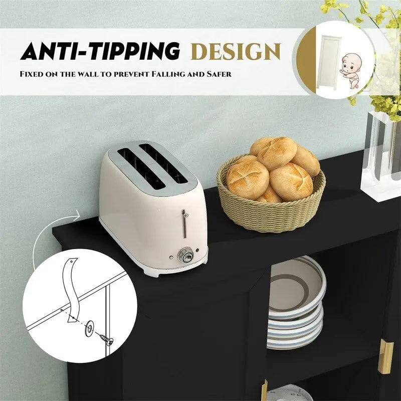 Buffet de rangement en bois pour bar à café - 11.8P x 39.4L x 30.7H