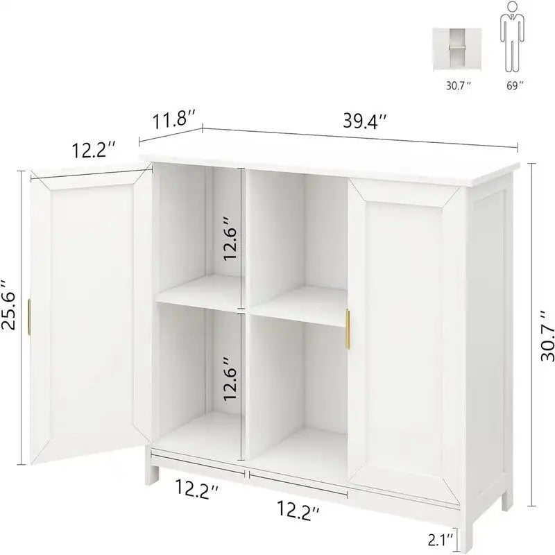 Buffet de rangement en bois pour bar à café - 11.8P x 39.4L x 30.7H