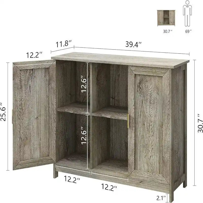 Buffet de rangement en bois pour bar à café - 11.8P x 39.4L x 30.7H